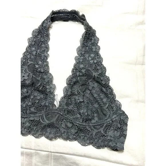 Free People Intimately Gray Lace Halter Bra Size XS - Picture 5 of 7